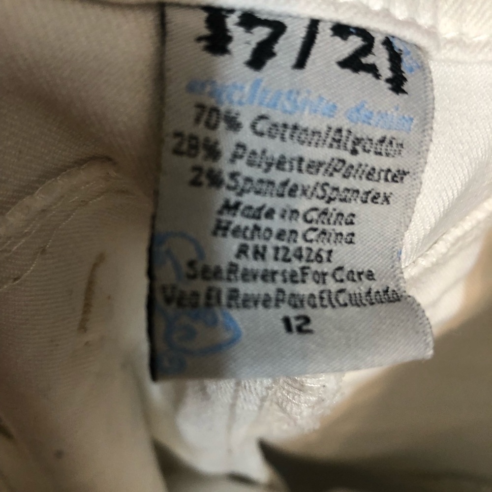 17/21 Exclusive Denim size 12 jeans high rise Ivory Cropped stretch - Picture 4 of 14